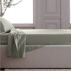 QUINCE European Linen *Flat Sheet and Pillowcase* Set King Sage 5332